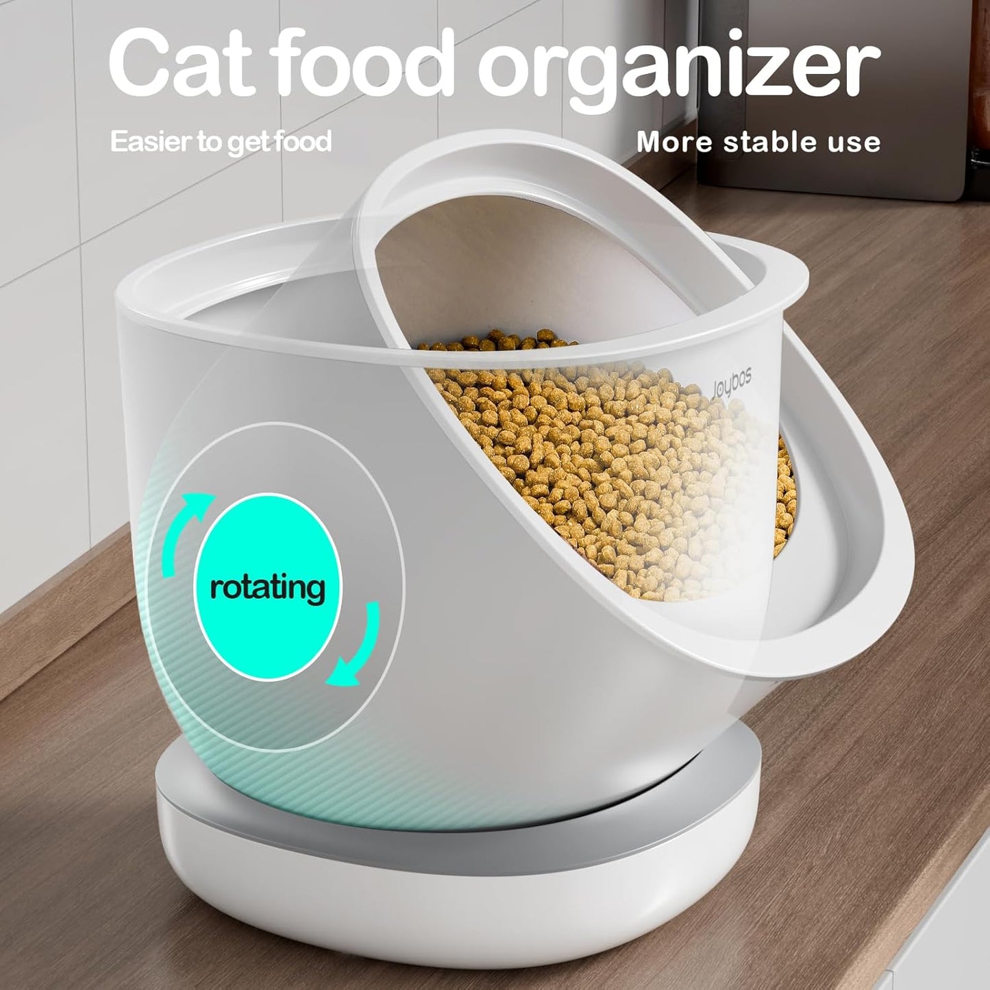 CTIME Airtight Pet Food Storage Container for Small Dog Cat Bird Treats & Dry Food to Keep Fresh -7.2L/2.2Gal (White)