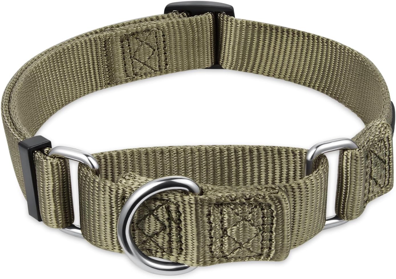 Hyhug Martingale Dog Collar Without Buckle: Escape-Proof, No Slip Heavy Duty Nylon, Colorfast Adjustable Pet Supplies for Small Breeds(Small, Military Green)
