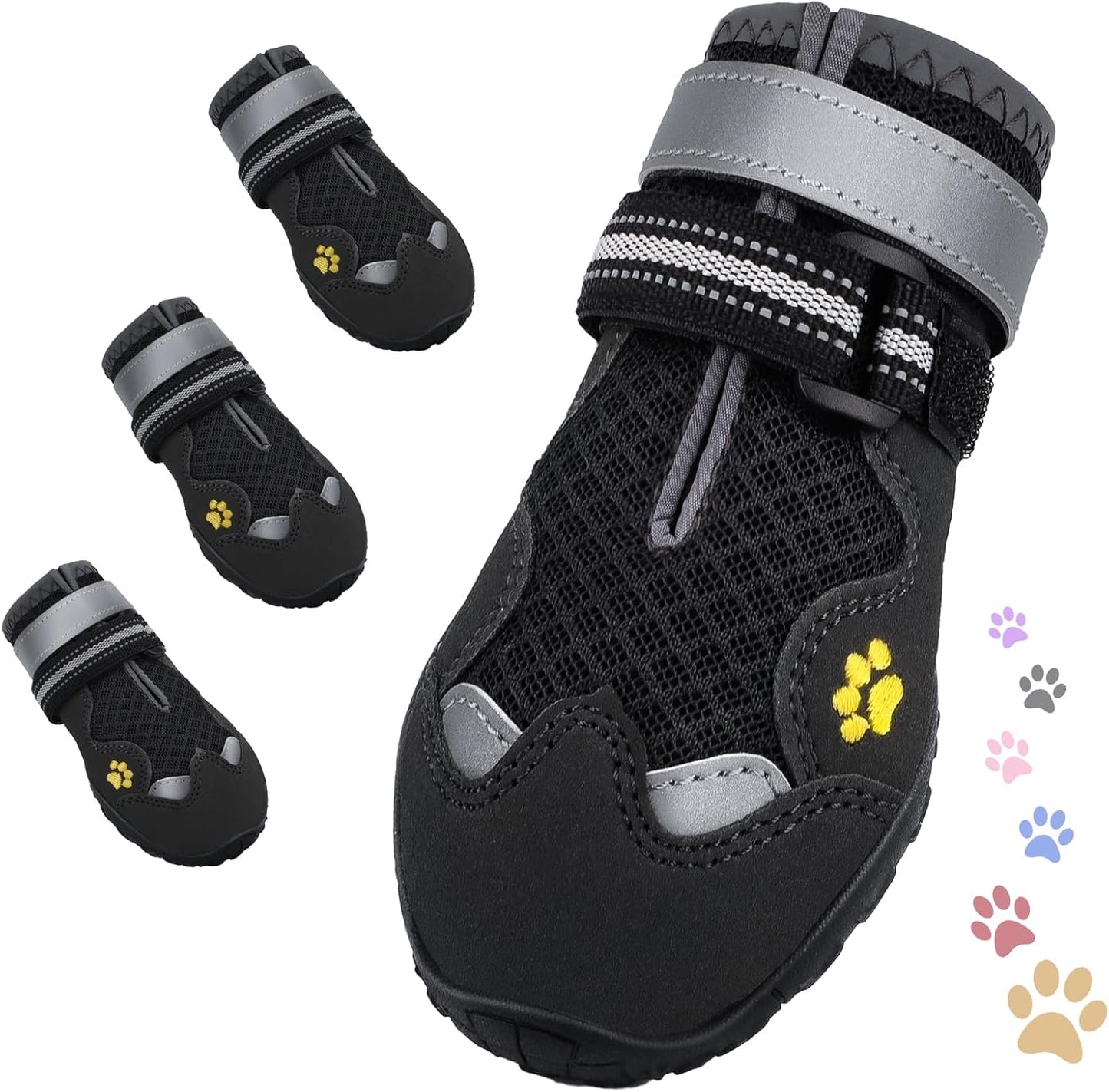 Dog Shoes for Large Medium Small Dog, Mesh Breathable Dog Shoes for Hot Pavement, Anti-Slip Dogs Boots Paw Protectors with Reflective for Outdoor Walking Indoor Hardfloors (Size 6)
