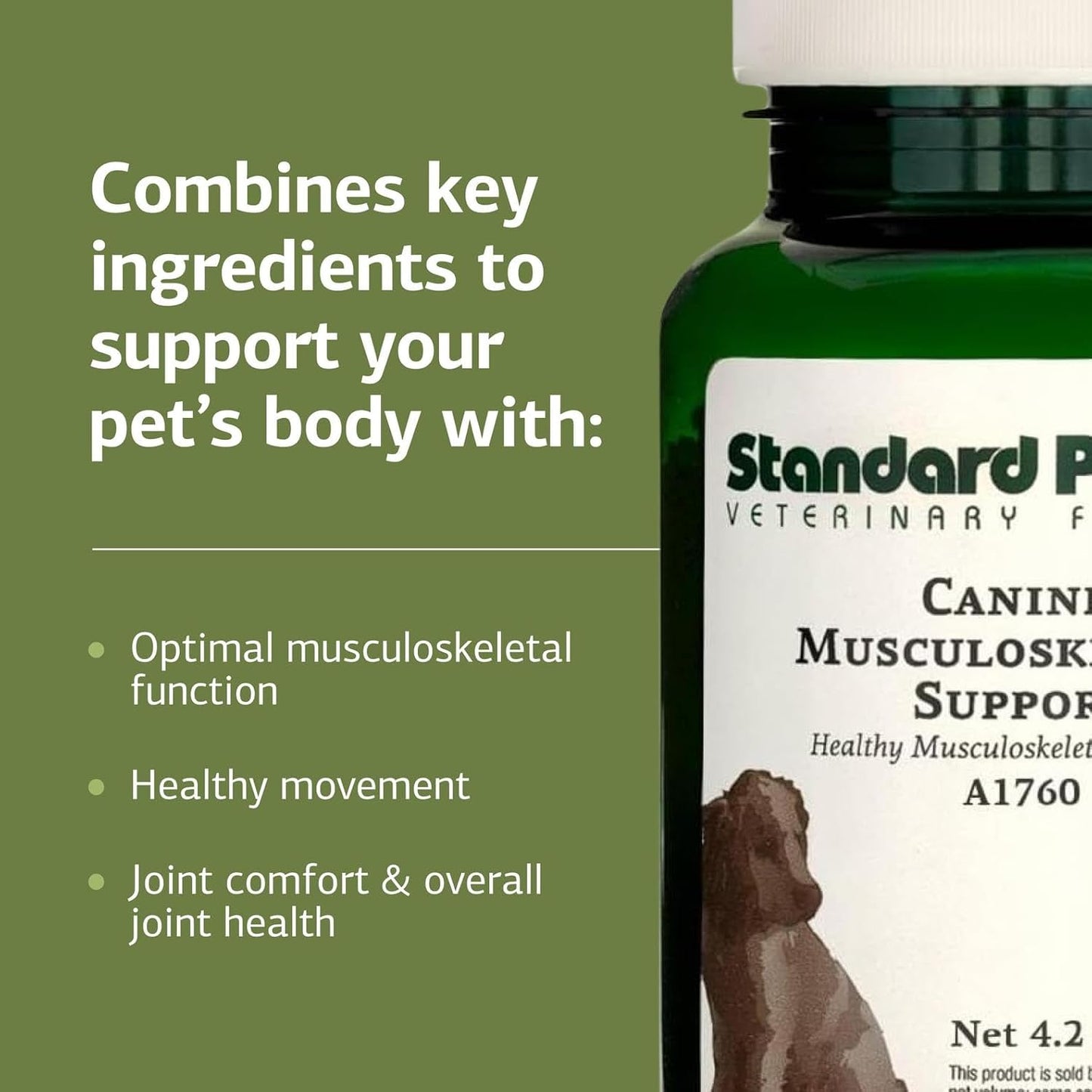 Standard Process Canine Musculoskeletal Support - Bone & Joint Health Formula for Pets - Canine Musculoskeletal Support Supplement - Supplement for Dogs to Aid Joint Comfort & Muscle Health - 120 g