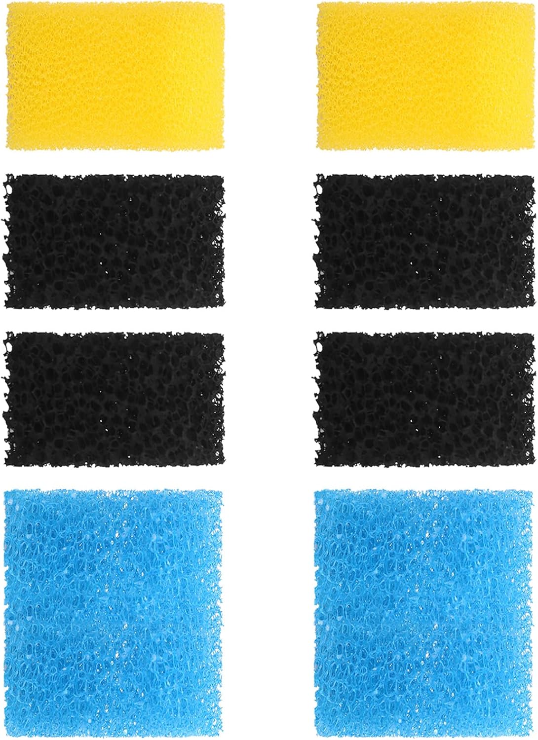 AquaMiracle Fish Tank Filter Replacement Sponges, Aquarium Filter Replacement Parts, Including 2 x Fine Sponge, 2 x Coarse Sponge & 4 x Carbonized Sponge, for QT-088