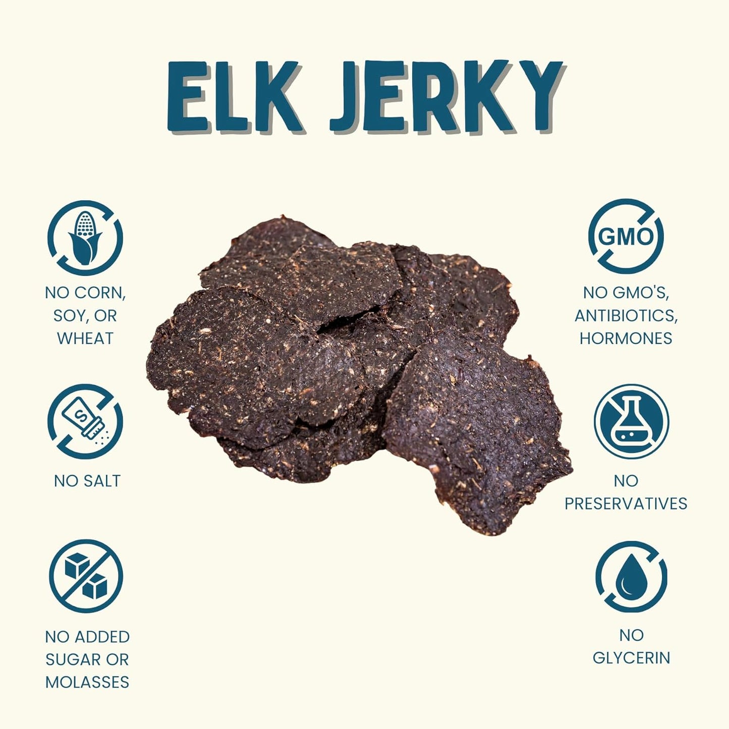 Winnie Lou Elk Jerky Dog Treats – Limited Ingredient, Human Grade, Training Treats for Small, Medium & Large Dogs, Made in USA (2 Pack)