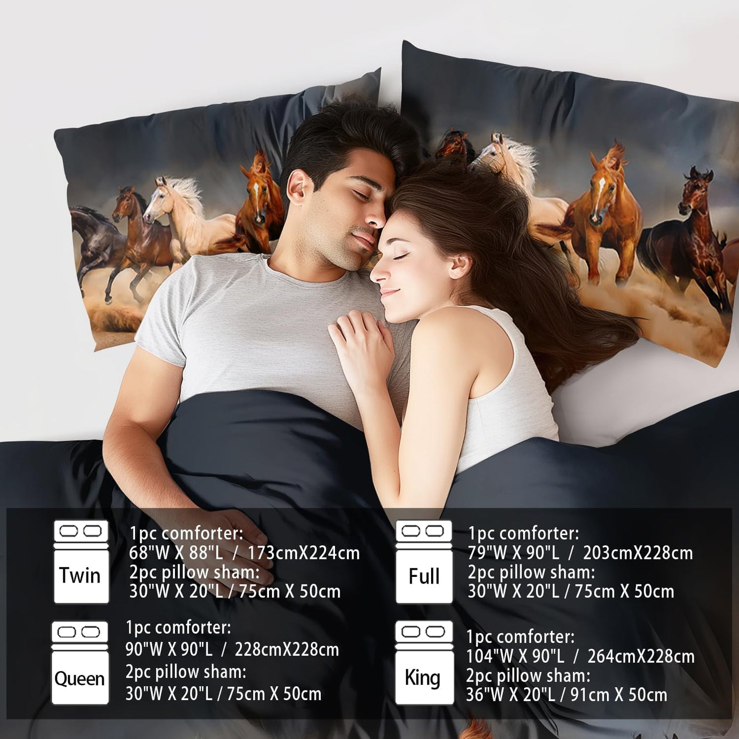 Western Horse Comforter Set Twin for Boys,Brown Western Cowboy Bedding Sets Twin Size, Farm Style Animal Horse Quilt for Boys, Southwestern Farmhouse Home Cowgirl Comforter Bedroom Decor