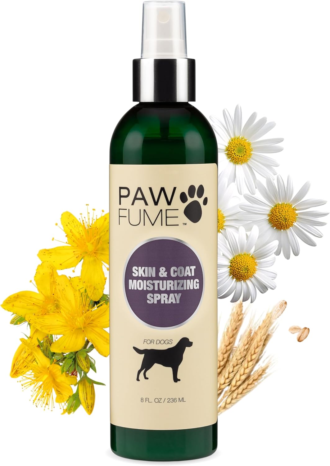 PAWFUME Skin & Coat Detangler Spray for Dogs, 1-Pack – Soothe Dry, Itchy Coats Quickly – Non-Toxic Chamomile & Oat Formula, Essential Fatty Acids & Vet-Certified – Dog Detangler Spray Dematting Care