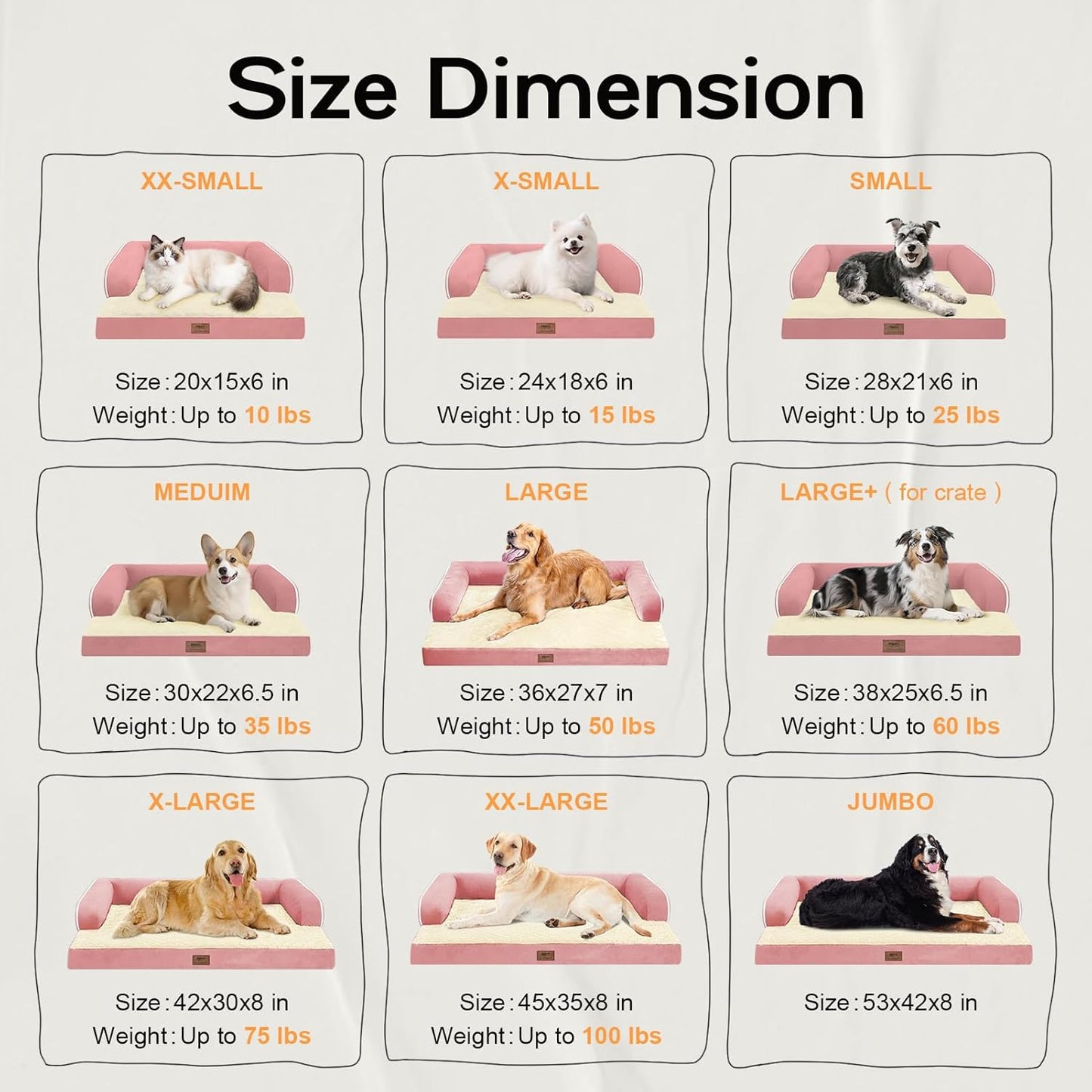 Small Dog Bed and Cat Sofa Waterproof Orthopedic Dog Beds for Small Dogs Cat Bed Comfy Pet Couch Sofa Beds with Washable Removable Cover & Non-Slip Bottom