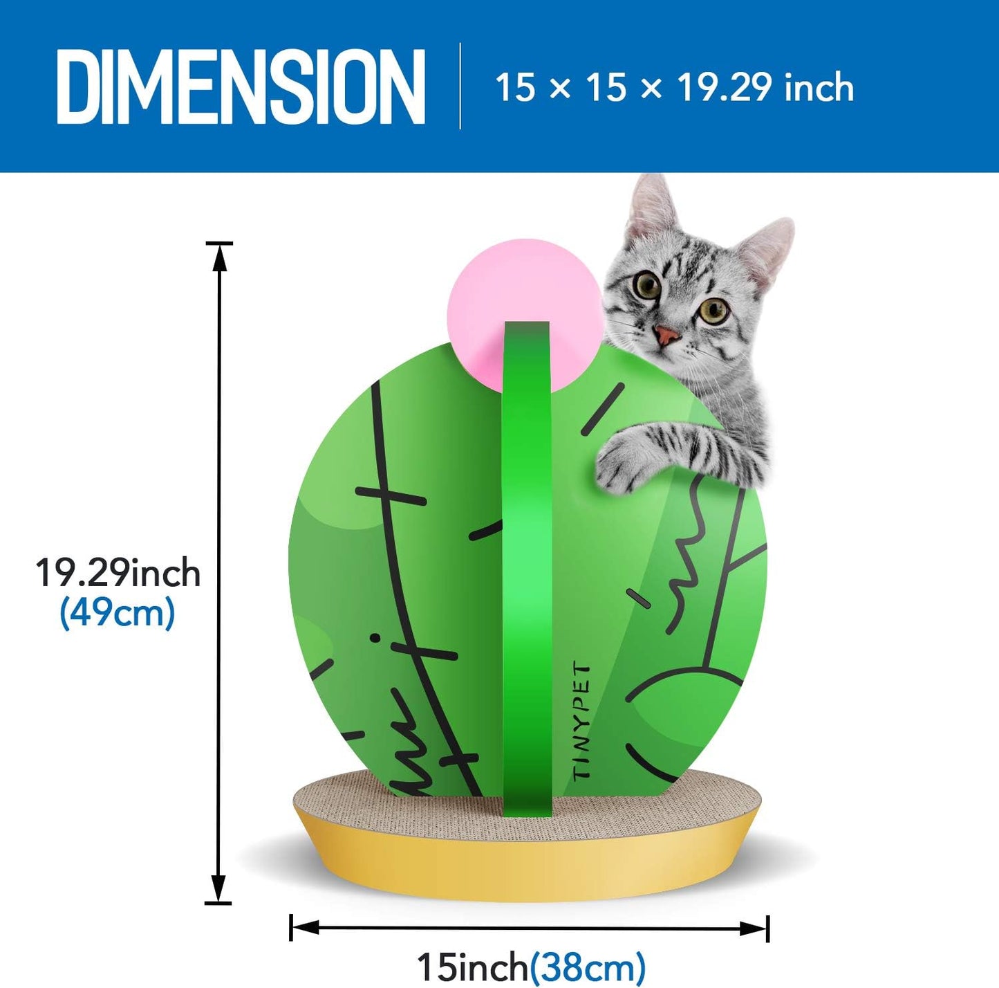 Cat Condo Scratcher Post Cardboard, Cactus Shape Cat Scratching House Bed Furniture Protector, Green Colour