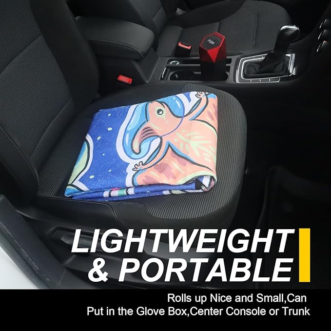 Back Seat Cover for Car Trucks Van SUV,Waterproof Rear Bench Towel Seat Covers for Dogs and Kids,Automotive Backseat Protector (Cartoon Dinosaur)