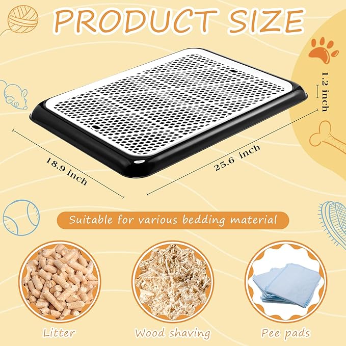 Mifoci 2 Pcs Dog Pee Pad Holder Potty Tray Portable Dog Litter Box Toilet Training for Indoor Outdoor Small Medium Large Pet Puppy(25.6 x 18.9 Inch)