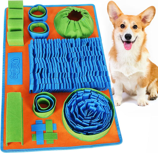 Vivifying Snuffle Mat for Dogs, Interactive Dog Puzzle Toy for Boredom and Mental Stimulation, Enrichment Feeding Game Sniff Mat Helps Slow Eating and Keep Busy