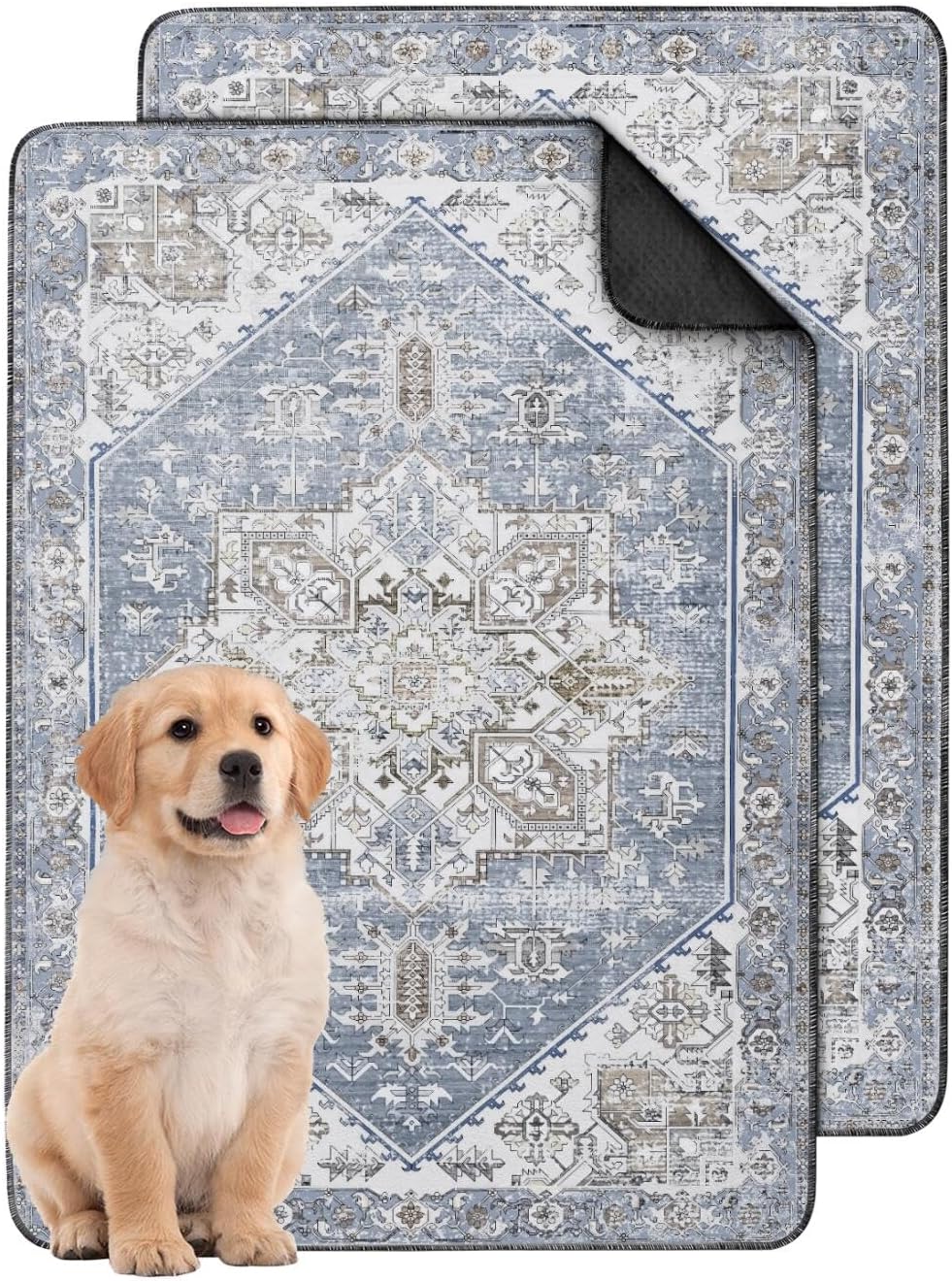 Washable Pee Pads for Dogs 2 Pack, Absorbent Reusable Puppy Pads Waterproof, Leakproof & Non-Slip Whelping Pad, Potty Training Pads for Dogs Playpen Mat 24x36