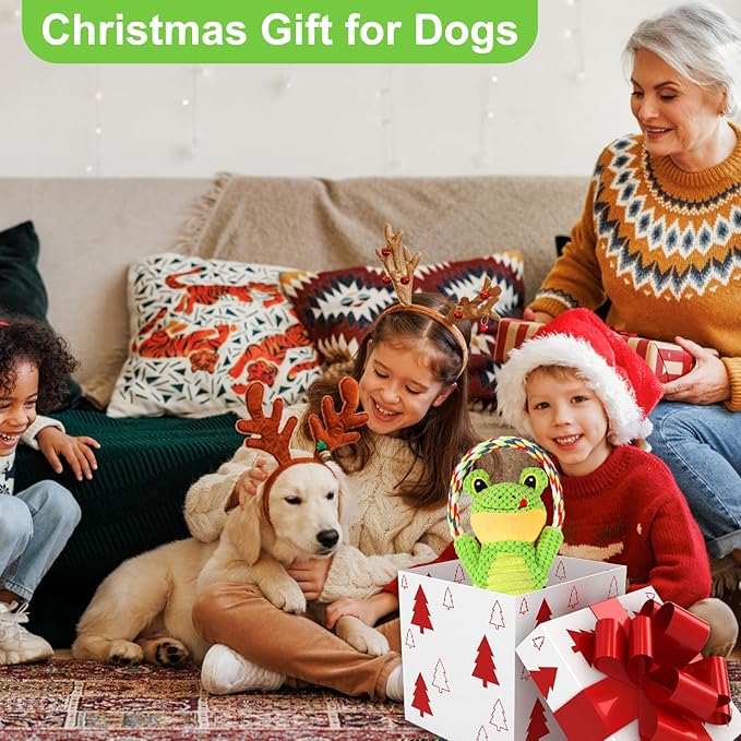 Interactive Chew Proof Dog Toys for Boredom & Anxiety - Plush with Squeaker & Crinkle Sound & Ropes for Small, Medium, Large Dogs