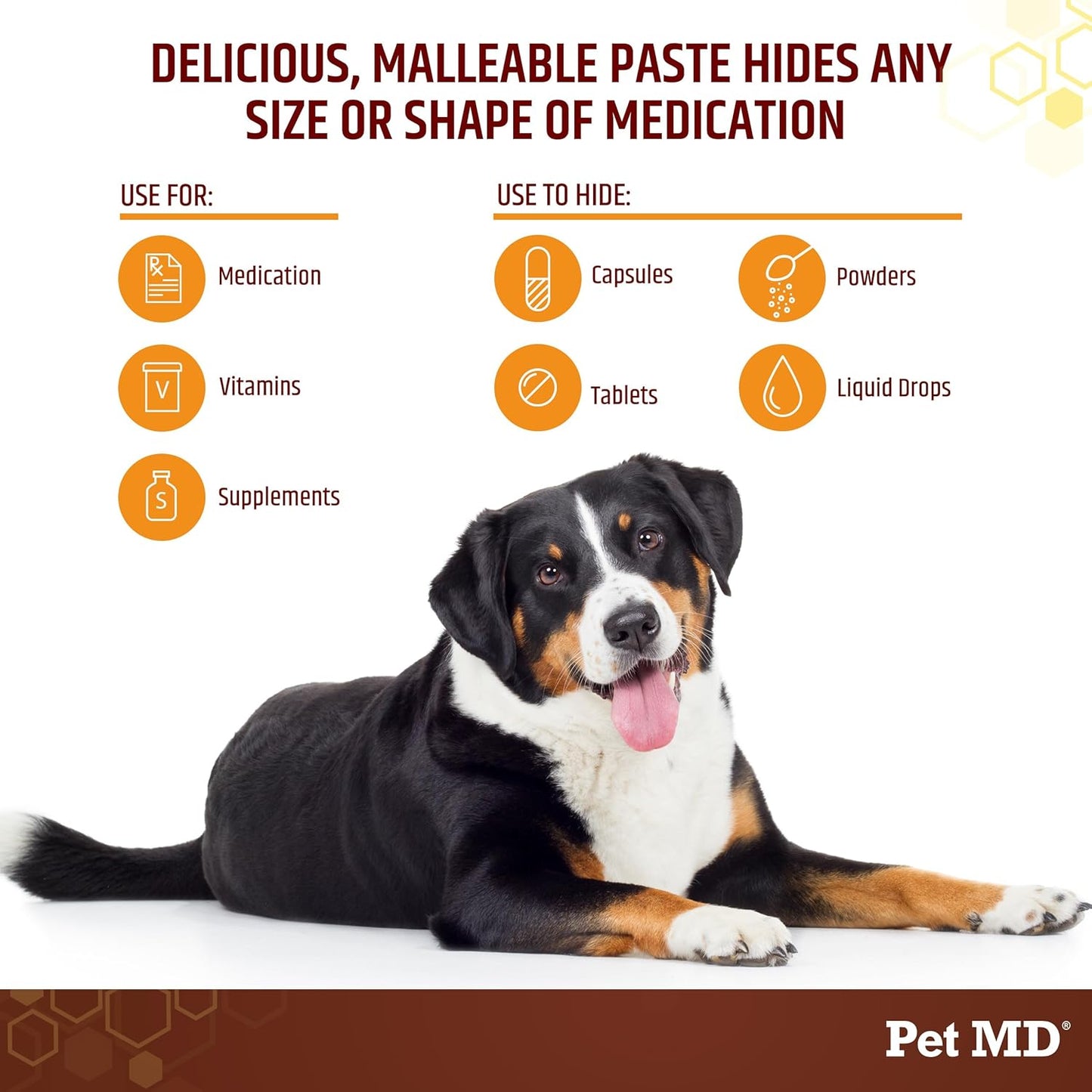 Pet MD Wrap-A-Pill with Dog Probiotics - Pill Wrap for Dogs Medicine - Easy-to-Use Paste to Hide Capsules, Create Pockets and Treats for Dogs - Peanut Butter (4.2oz)