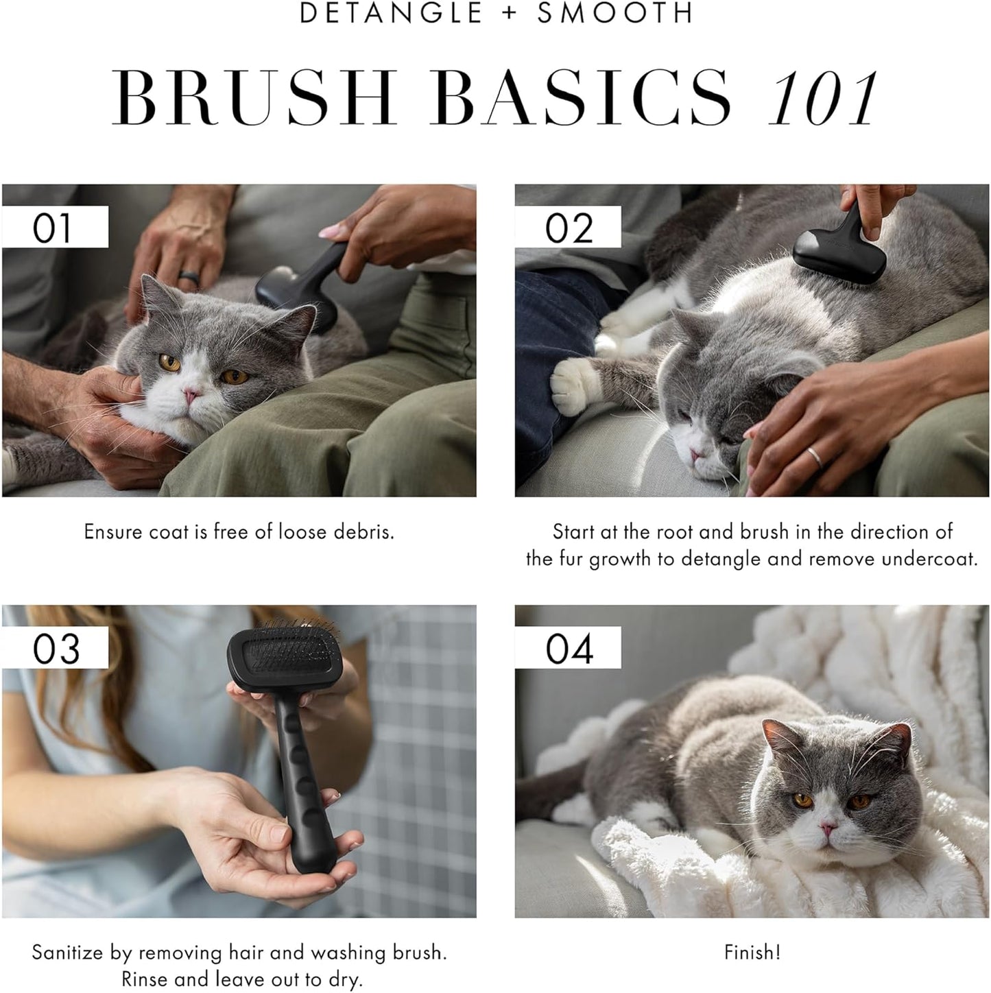 Tweezerman Dog and Cat Slicker Brush for Small Pets, Grooming Brush with Coated Bristles to Prevent Scratching and Ergonomic Handle