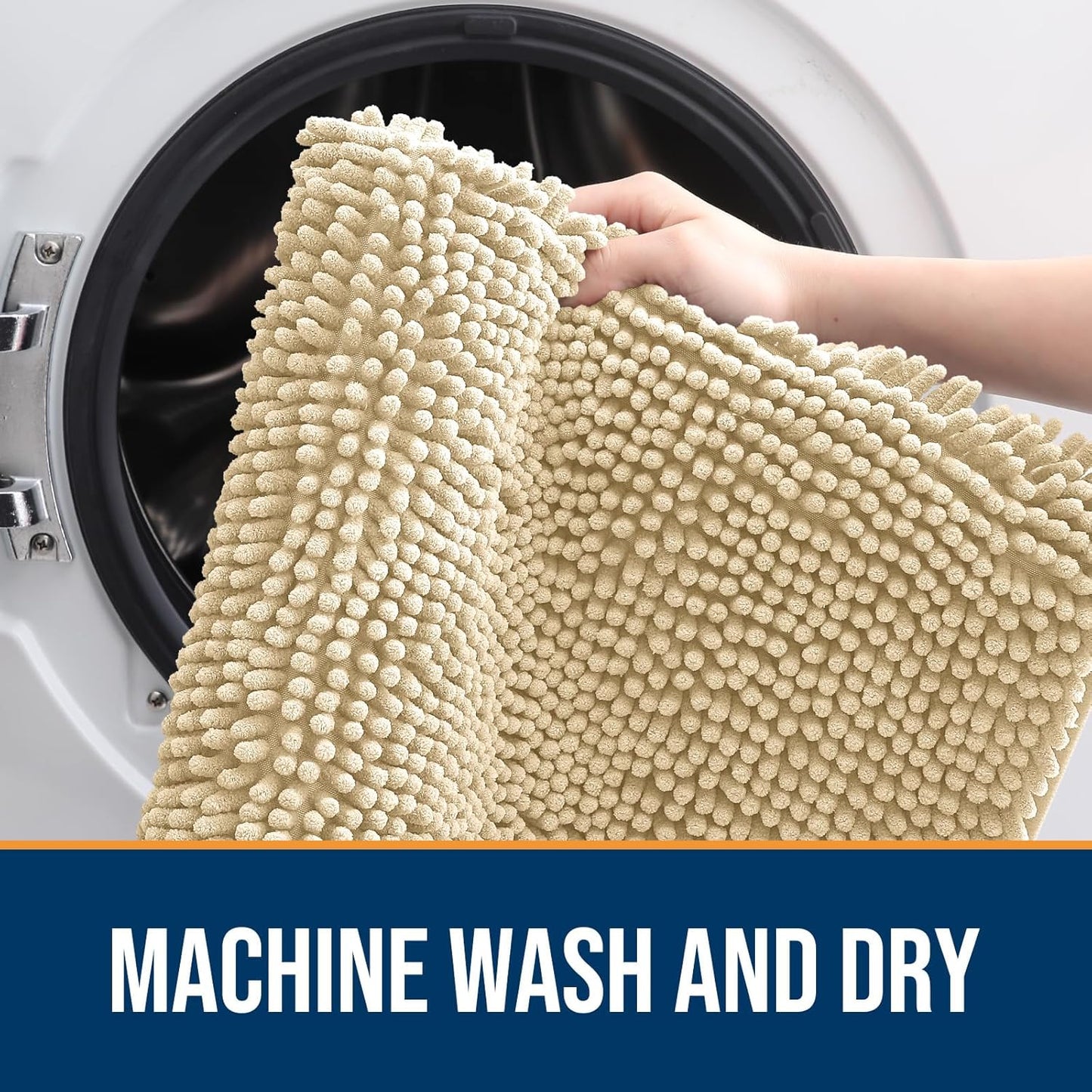 OLANLY Dog Door Mat for Muddy Paws 30x20, Absorbs Moisture and Dirt, Absorbent Non-Slip Washable Doormat, Quick Dry Chenille Mud Mat for Dogs, Entry Indoor Entryway Carpet for Inside Floor, Sand