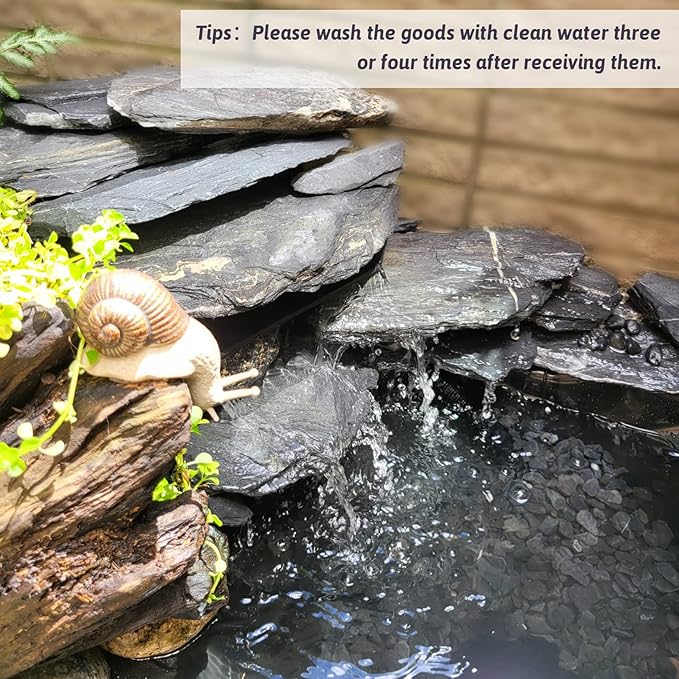 PINVNBY Natural Slate Rock 5lb PH Neutral Aquarium Rocks Aquariums Stones for Aquascaping, Landscaping Model, Reptile & Amphibian Enclosures, Tank Decoration