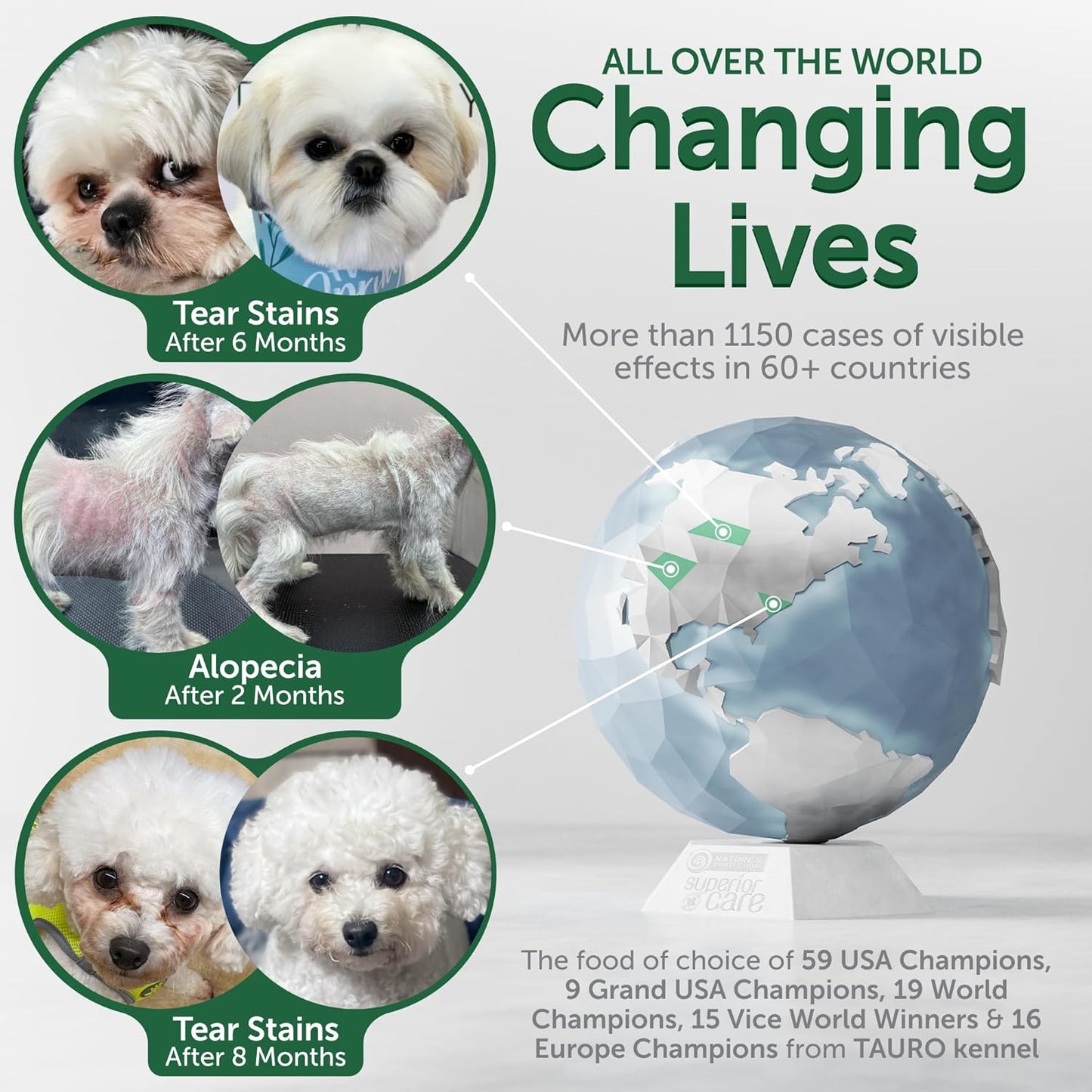 Nature's Protection Dry Dog Food for Small Breed - High Protein, Grain-Free Tear Stain Dog Kibble for White & Light Coated Adult Dogs (Superior Care - Salmon, 3.3 lb)