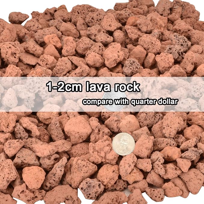 Mr. Fireglass 10 Pounds Lava Rocks Red Natural Stone Granules for Gas Fire Pit Fireplace & Gas Log Set - Decorative Landscaping Rocks for Indoor and Outdoor Use, 0.4" - 0.8" Sized