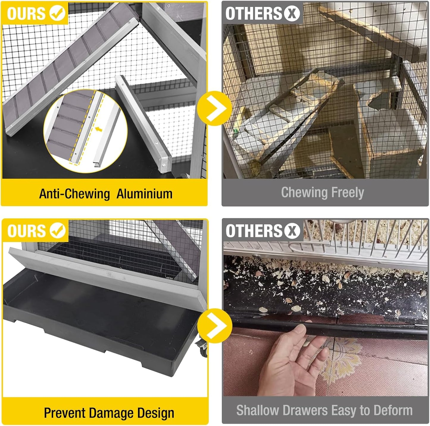 Aivituvin Ferret Cage Chinchilla Cage for Rat,Lizard,Squirrel, Chameleon,Gerbils and Other Small Animals