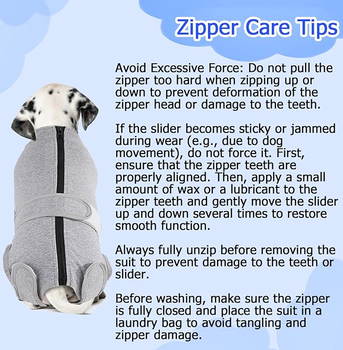 Lukovee Recovery Suit for Dogs, Zipper On Recovery Suit for Female Male Dog, Onesie Abdominal Wounds Cone E-Collar Alternative Prevent Licking Spay Recovery Suit (Small, Grey)