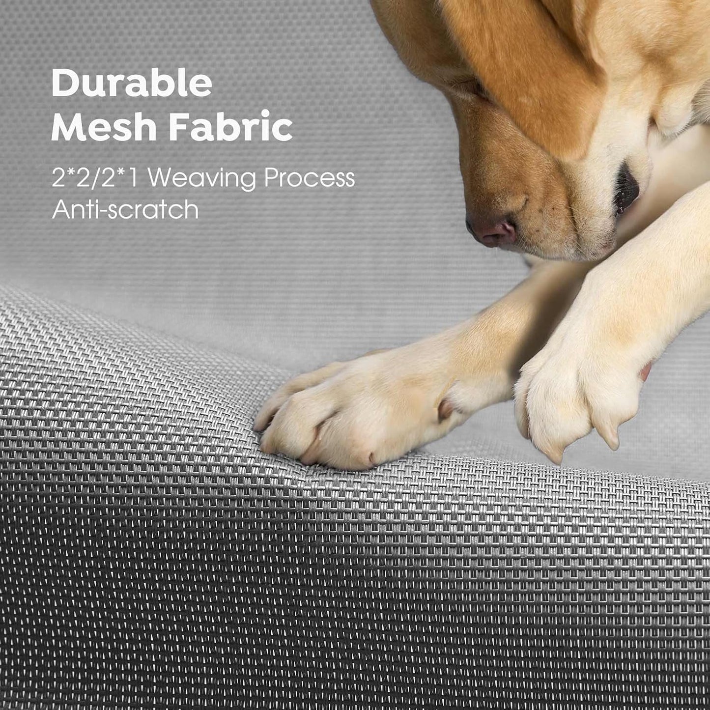 Veehoo Original Outdoor Elevated Dog Bed, Cooling Raised Dog Cot for Medium Dogs, Portable Standing Pet Hammock Platform with Washable Breathable Mesh, No-Slip Feet, Medium, Grey, CWC2201