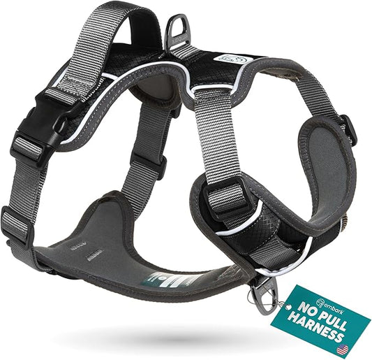 Embark Adventure Dog Harness, No-Pull Reflective Trim Dog Harness for Small, Medium & Large Dogs - Military Grade Nylon, 2 Leash Clips & Gel Lined Handle. Soft & Padded Puppy Dog Vest for Any Breed
