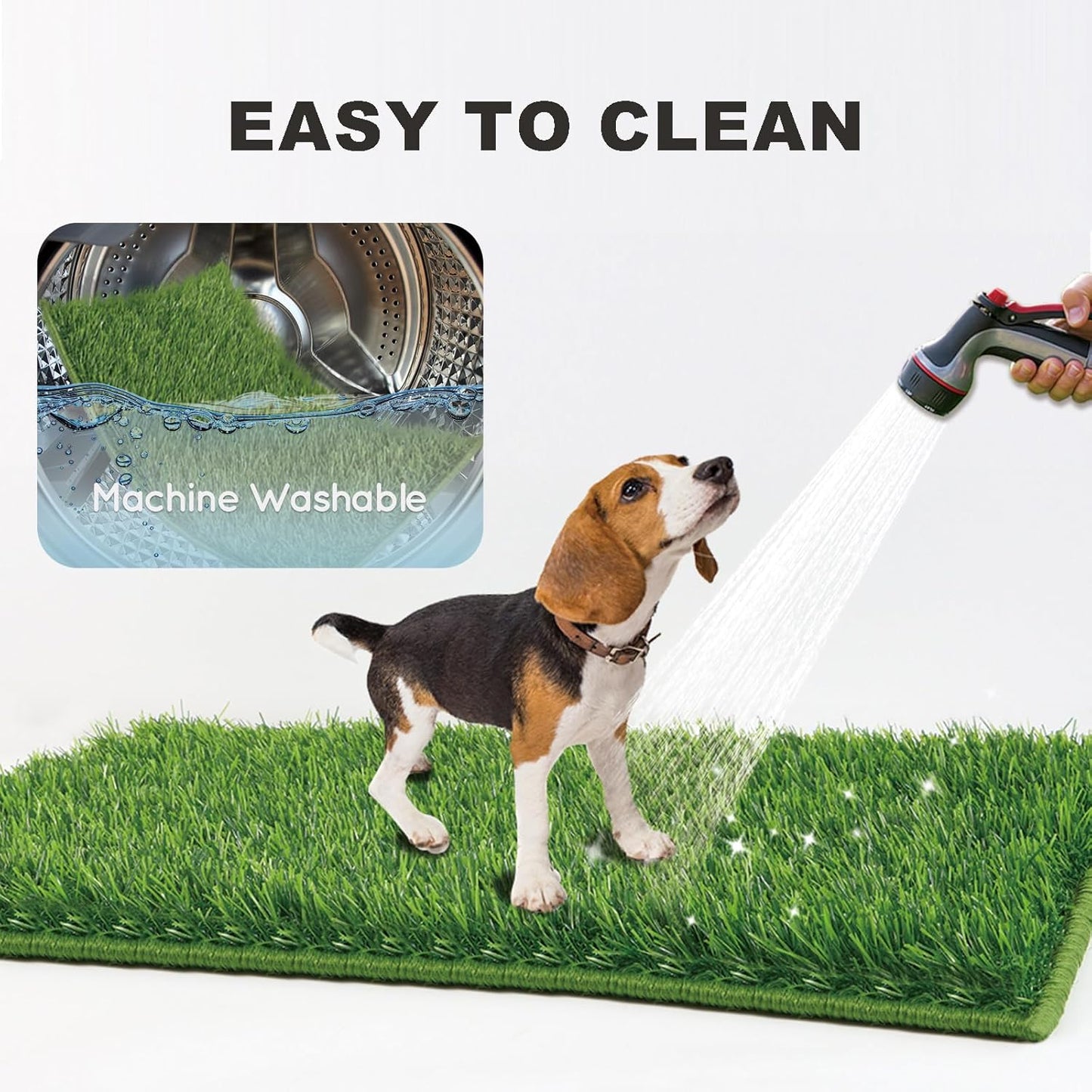 Dog Grass Pad with Foldable Dog Litter Box,Small Liner Base for Balcony，Ultra-Absorbent Artificial Grass Pads for Dogs Pee Pad Holder, Potty Training, 2 PCS Reusable Pee Pads