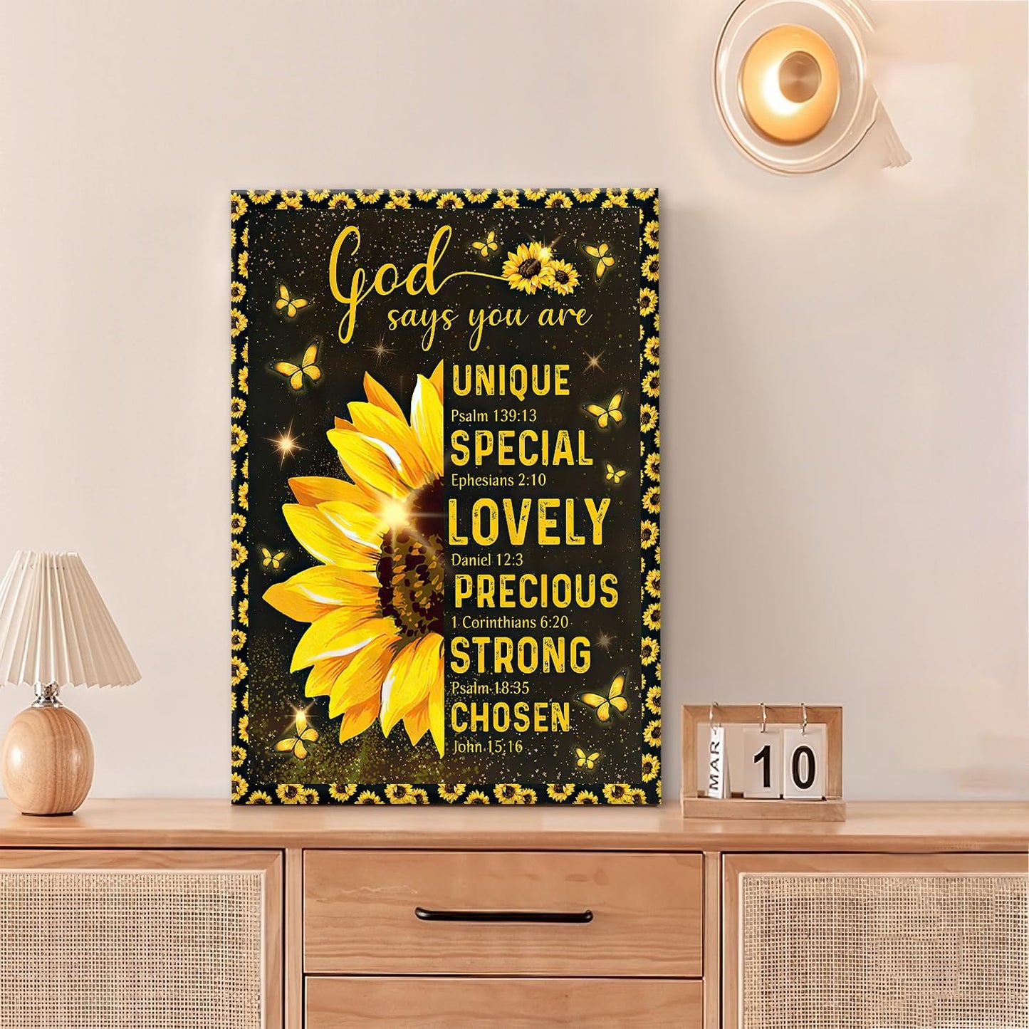 Christian Sunflower Bathroom Pictures Wall Art, Bible Verse Bathroom Wall Decor for Bedroom Office Wall Decorations for Bathroom Living Room Painting Artwork Modern Poster Prints 24"L x 16"W