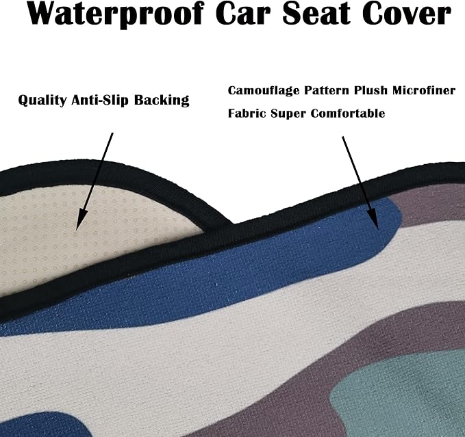 Car Seat Cover Protector Front Seats,for Gym Workout,Running,Swimming,Beach and Hiking,Waterproof Sweat Towel Bucket Seat Covers for Cars SUV Trucks (Camouflage, 2Pcs)