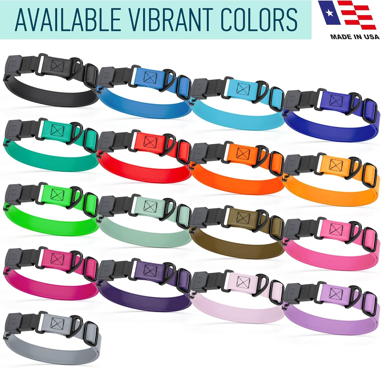 Dogline Biothane Waterproof Dog Collar with Herm Sprenger Black Stainless Steel Quick Release Buckle – Heavy Duty Tactical Durable Collar for Dogs – Comfortable, Safe Pet Collar W3/4" L12-19 Amethyst