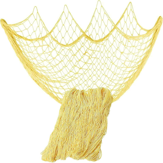 Rosoz Nature Fish Net Wall Decoration with Shells, Ocean Themed Wall Hangings Fishing Net Party Decor for Pirate Party,Wedding,Photographing Decoration