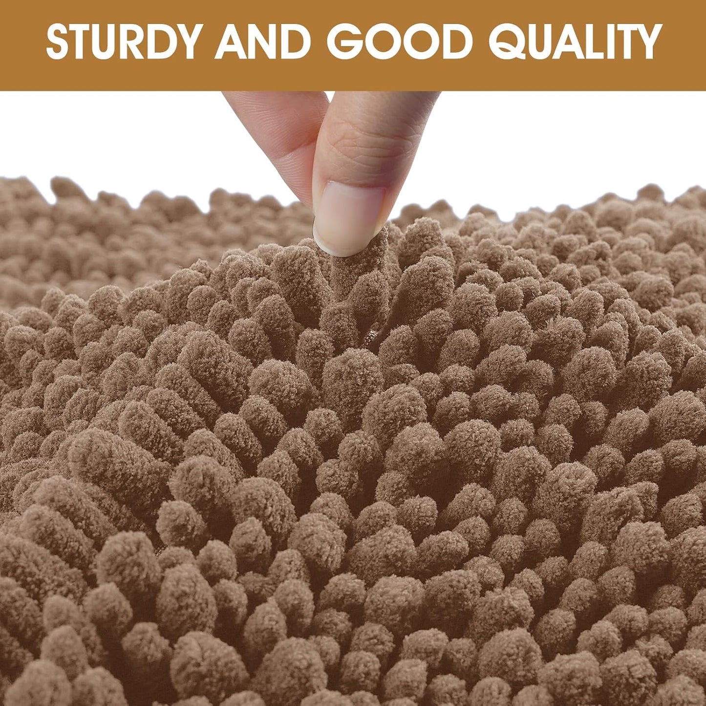 Dog Door Mats for Muddy Paws, Chenille Absorbent Dog Mats, Non Slip Heavy Mud Mat for Dogs, Soft Pet Mat for Entryway, Mud Paws, Inside Floor,48" x 38", Camel