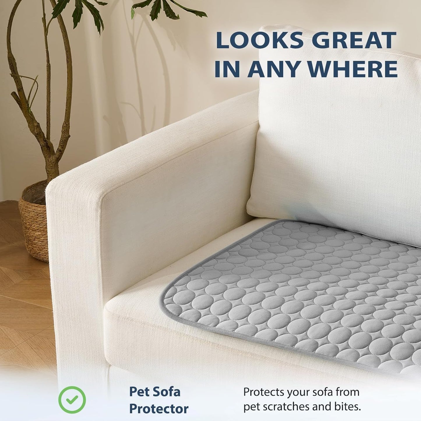 MICROCOSMOS Summer Cooling Mat & Sleeping Pad- Water Absorption Top, Easy Carry, EZ Clean, Materials Safe. Keep Cooling for Pets, Kids and Adults.(Grey, 28" x 22") Gray