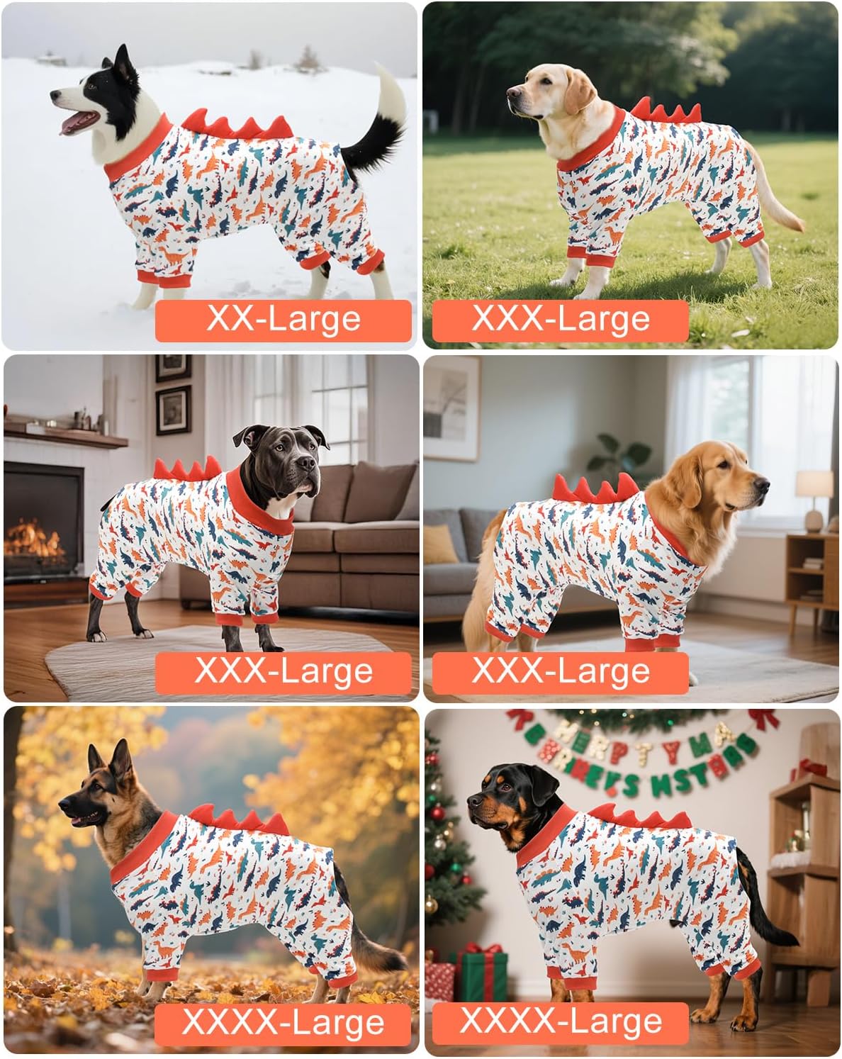 CuteBone Dinosaur Costume Dog Pajamas, Stretchy Spandex Crystal Velvet Sleepwear Coat for Small Dogs, Soft & Warm Pet Outfit Clothes for Cold Weather, Cozy Pullover Design COSP02-3XL
