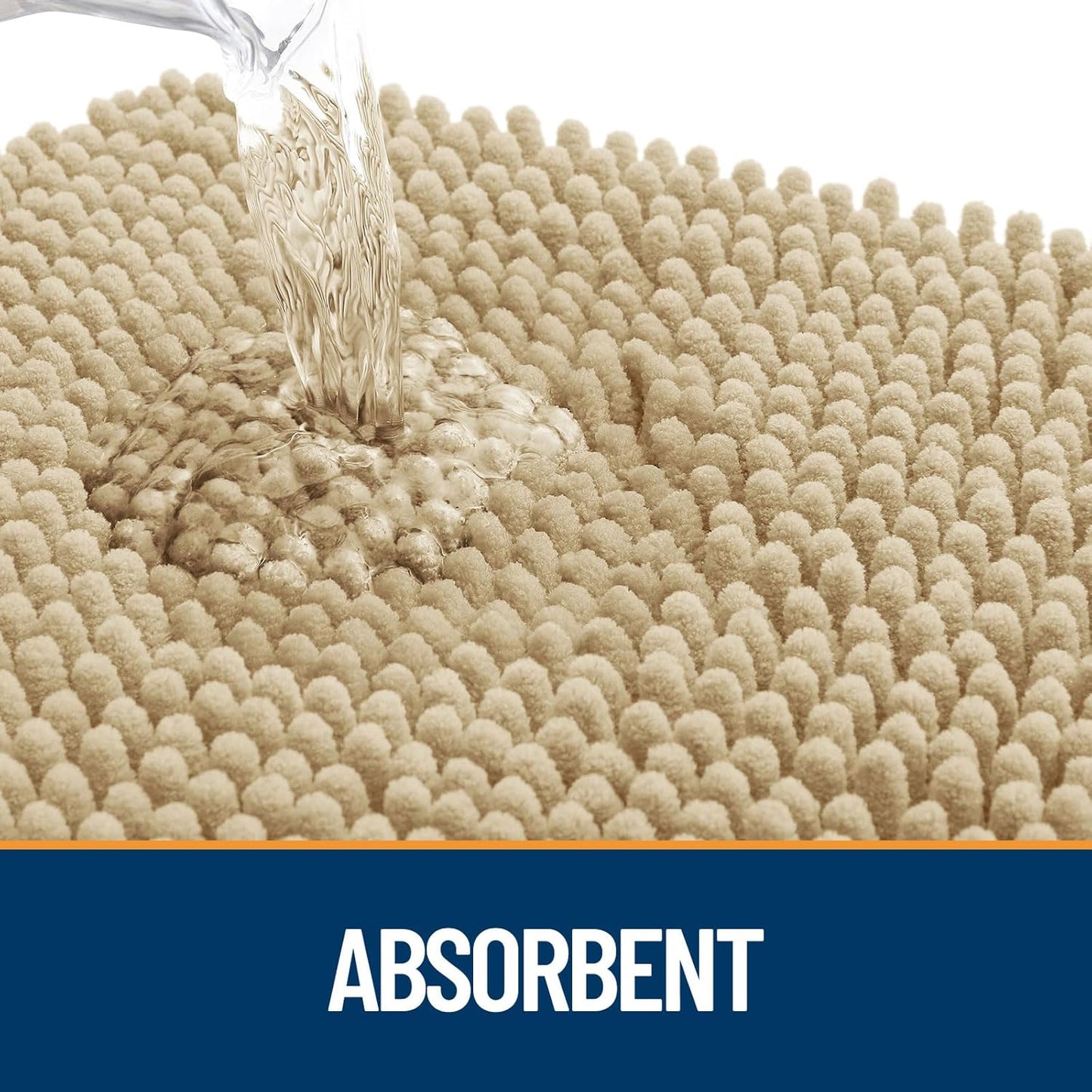 OLANLY Door Mat for Muddy Dog Paws 40x32, Ultra Absorbent Chenille Mud Doormat with Paw Print Design, Non-Slip Washable Doormat for Indoor Entryway, Quick-Dry Pet Bed Mats for Dirty Dogs, Beige