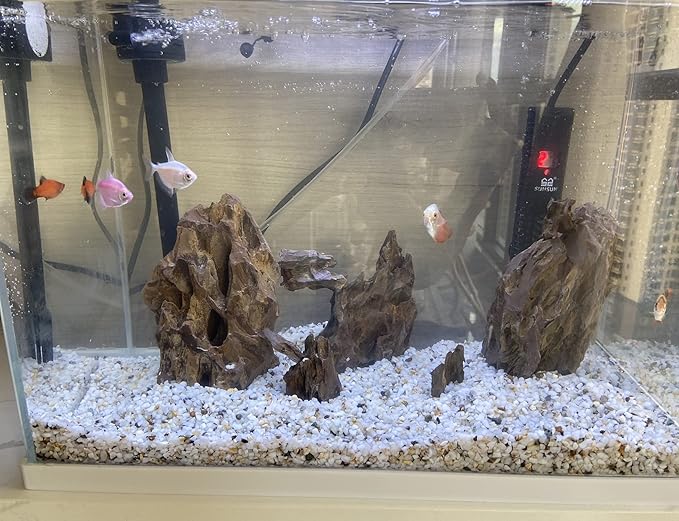 Natural Dragon Rock Carefully Selected Mixed Sizes, Decorative Aquarium Rocks, Aquarium Stones for Fish Tank (4.4lb)