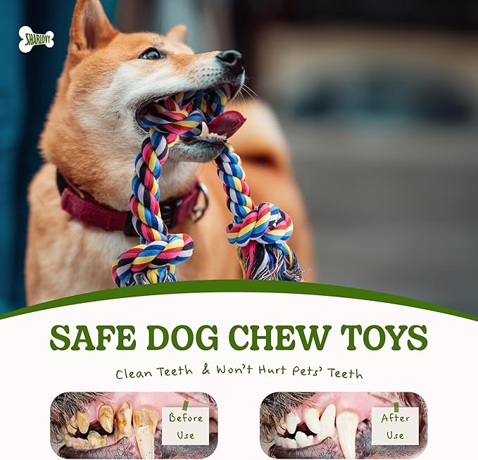 Dog Rope Toy for Large Dogs, 2 Pack Heavy Duty Dog Chew Toys for Aggressive Chewers, Indestructible Dog Toys for Super Chewer, Durable Tug of War Pet Toy for Medium to Large Breed Teeth Cleaning