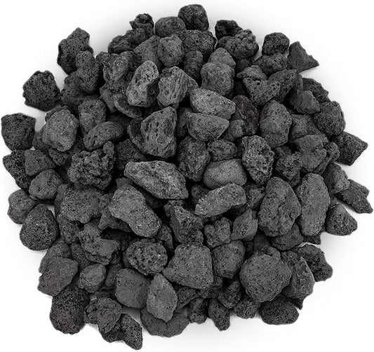 Mr. Fireglass 10 Pounds Lava Rocks Black Natural Stone Granules for Gas Fire Pit Fireplace, Gas Log Set & Barbecue Grills, Decorative Landscaping Rocks for Indoor and Outdoor Use, 0.4" - 0.8" Sized