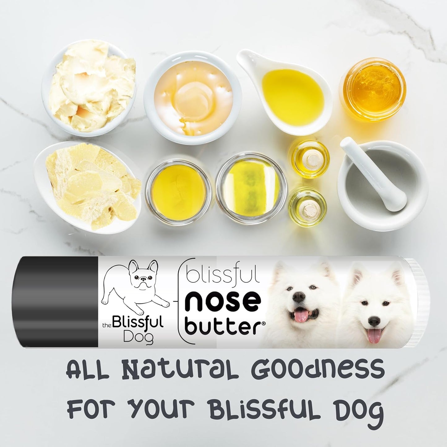 The Blissful Dog Samoyed Unscented Nose Butter - Dog Nose Butter, 0.15 Ounce