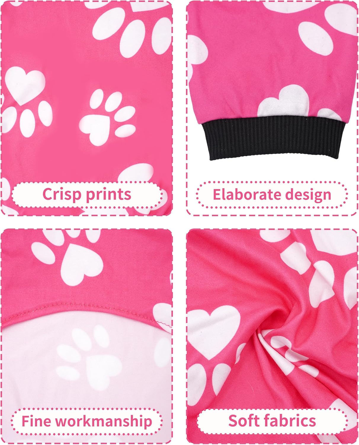 PET SHOW 4 Pack Dog Pajamas for Extra Large Dogs Girl Soft Stretchy PJs Paw Floral Jumpsuit Dog Doughnut Ice Cream Onesies Outfits with Sleeve Pets Breathable Summer Clothes Costume XXXL