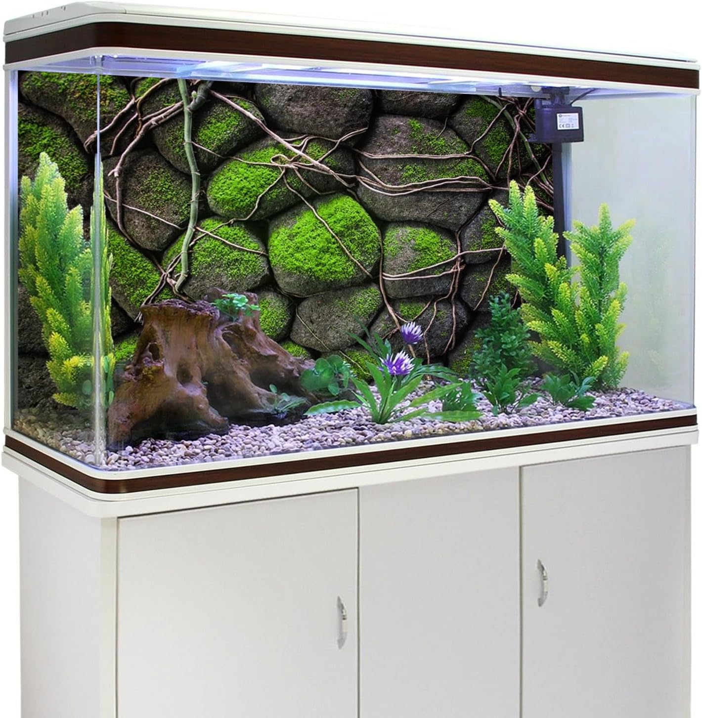 AWERT 72x24 inches Stone Aquarium Background Rock Fish Tank Background Rocky Terrarium Background Vinyl