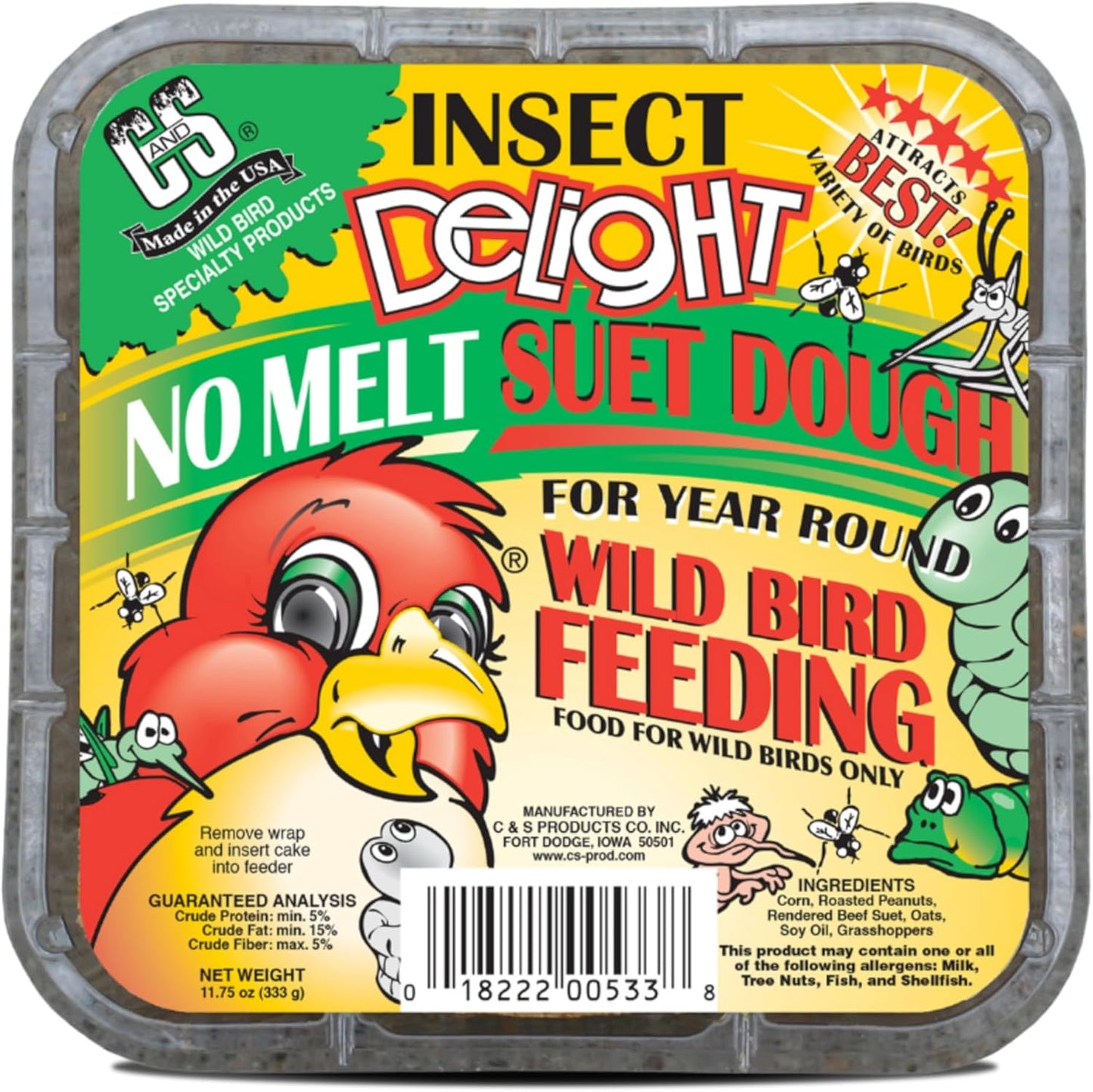 C&S Insect Delight No Melt Suet Dough 11.75 Ounces 8 Pack