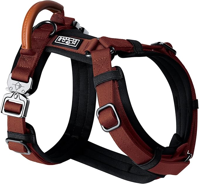 MADE TO ROAM Premium Explorer Harness - Y-Shaped Dog Harness with Adjustable Durable Nylon, Soft Padding, Metal Buckles and Leather Handle for Small, Medium, Large Dogs (Arizona Heartbeat, Size 1)