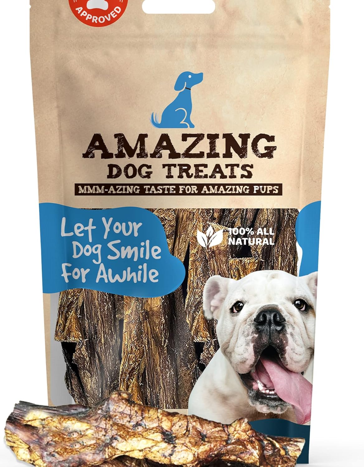 Amazing Dog Treats - Mega Thick Beef Lung Jerky Rewards | 100% Natural, High-Protein, Low-Fat, Grain-Free | (10 Pc/Pk)