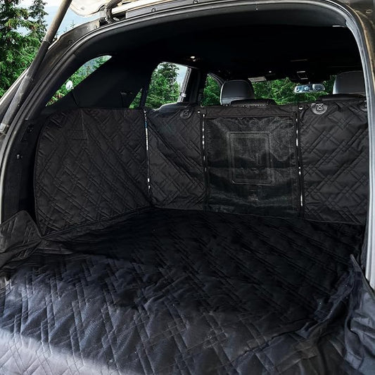 Bulldogology Cargo Liner for SUV - Heavy Duty Pet Trunk Liner Cargo Cover - Waterproof Cargo Cover for Dogs Hair, Muddy Paws - Protector Cargo Mats for Back of SUV (X-Large, Black)