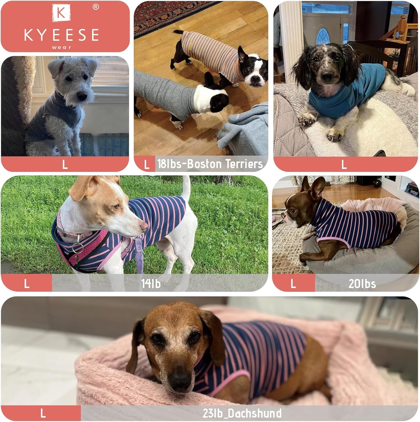 KYEESE 2Pack Dog Sweater Pullover Dog Sweaters for Small Dogs Girl Stretchy Pet Sweatshirt Small Pets Sweaters Turtleneck Pet Coats Soft Dogs Clothes