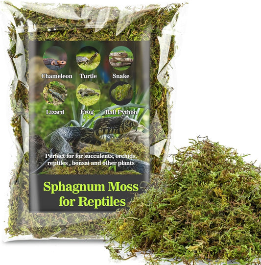 Sukh Sphagnum Moss for Reptiles -Terrarium Moss for Reptiles Peat Moss for Reptiles Habitat Bedding Moss for Snakes Turtle Frog Gecko and Other Reptiles Substrate (15.8, Ounces)