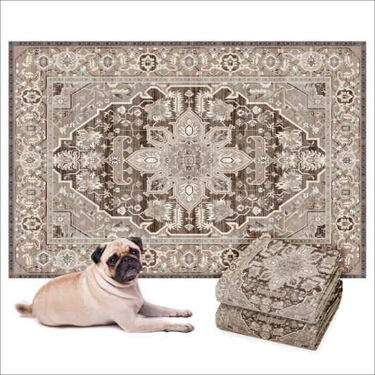 LOVEWAG Washable Dog Pee Pads, 36" x 48", Waterproof, Non-Slip, Super Absorbent, Reusable Machine-Washable, 2-Pack (Caramel Creme)