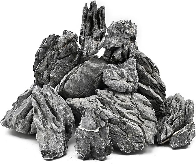 KINGRUI Natural Aquarium Rocks Seiryu Rock Stone 20lb Dragon Stone for Aquarium Landscaping Models Fish Tank Decoration Reptile and Amphibian enclosures 3 to 7 inch