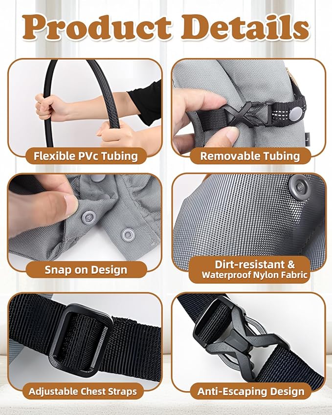 Blind Dog Harness, Lightweight Collar for Dogs&Cats, Adjustable Blind Dog Collar Harness, Pet Anti-Collision Ring for Blind, Eye Injury, Vision Impairment Pets for Protective & Build Confidence XXL