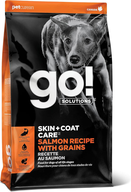 Go! Solutions Skin + Coat Care, Dry Dog Food, Salmon Recipe with Grains, 12 lb Bag